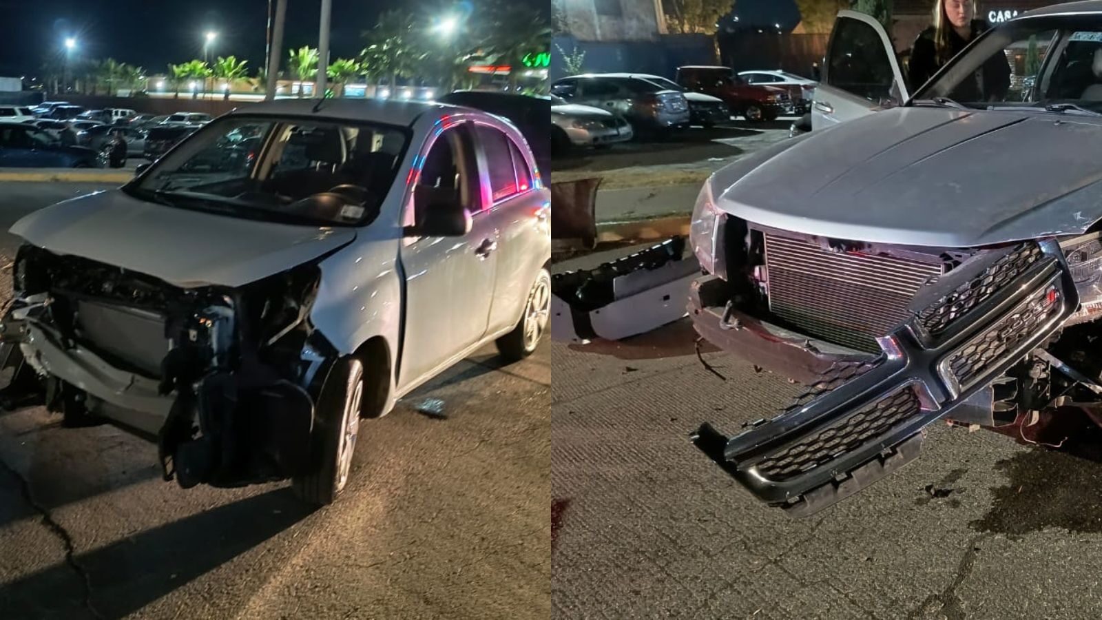 Choque de frente ocasiona daños materiales en la Avenida Niños Héroes.